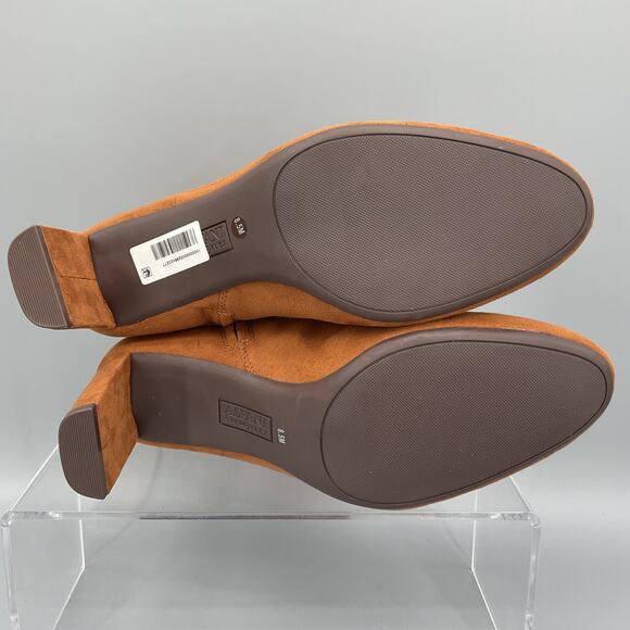 NEW Alfani Women’s PAAM Faux Leather Sleek Booties Brown Size 8.5M - Picture 9 of 11